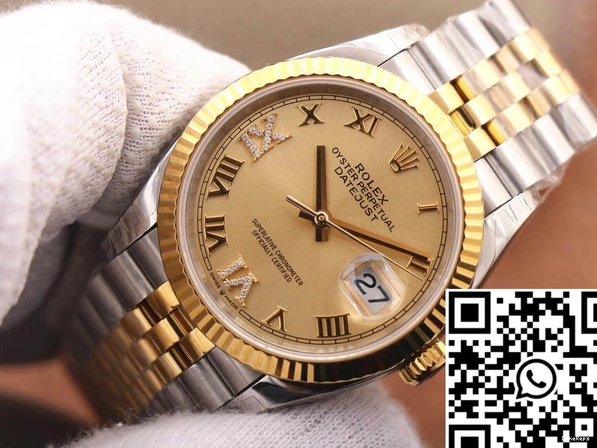 Diamond Dial Datejust 126233 Factory Rolex Gold EW 0101